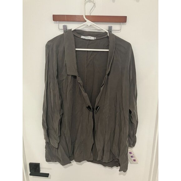 PalaPala Jada Women's Vintage Single Buckle Cardigan Top, Gray, Size M/L - Picture 1 of 4